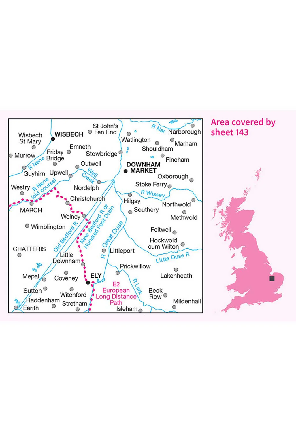 Ordnance Survey Ely, Wisbech & Downham Market - Landranger 143 Map - Image 5