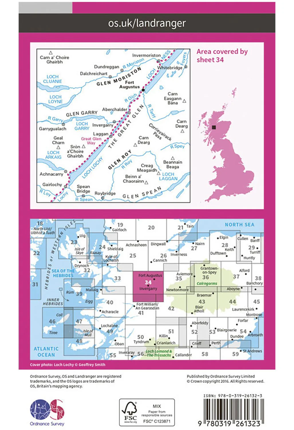 Ordnance Survey Fort Augustus, Glen Albyn & Glen Roy - Landranger 34 Map - Image 2