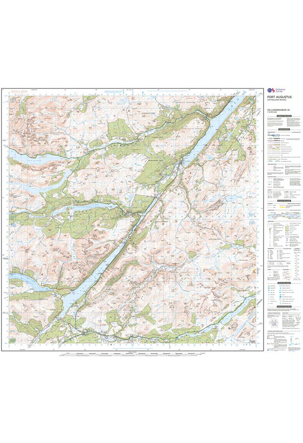 Ordnance Survey Fort Augustus, Glen Albyn & Glen Roy - Landranger 34 Map - Image 3