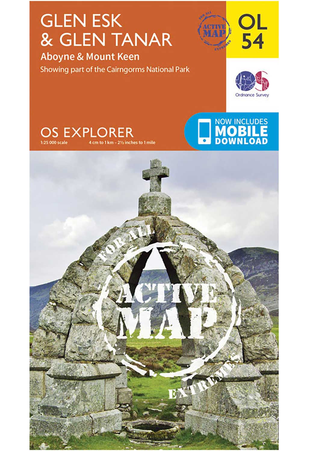Ordnance Survey Glen Esk & Glen Tanar - OS Explorer Active OL54 Map