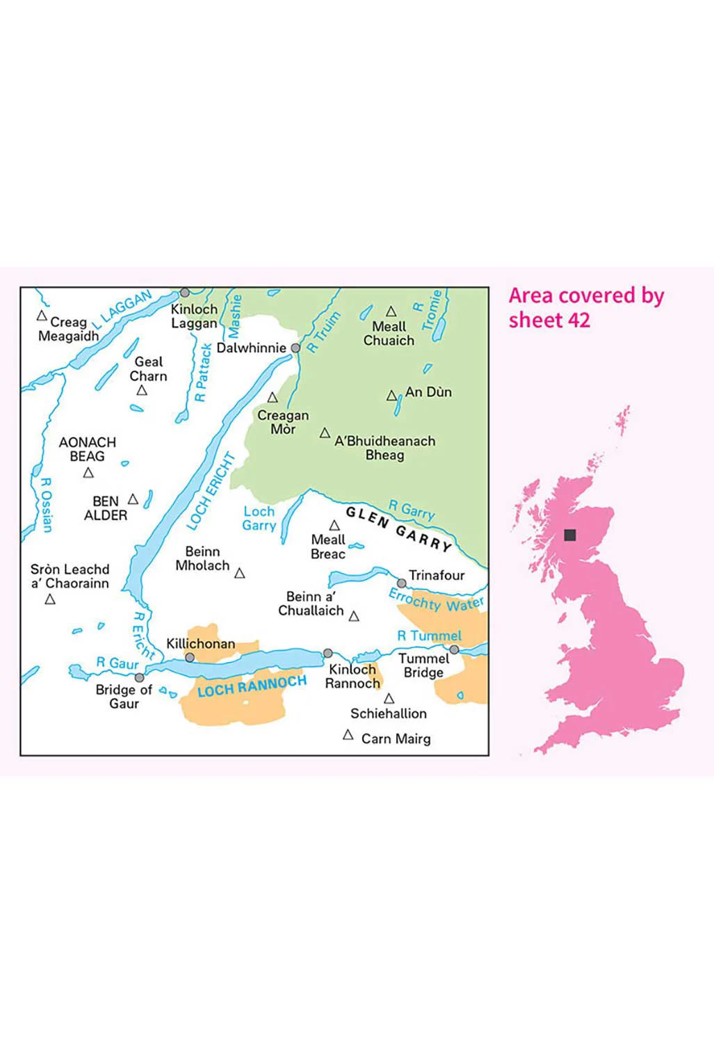 Ordnance Survey Glen Garry & Loch Rannoch - Landranger 42 Map - Image 3
