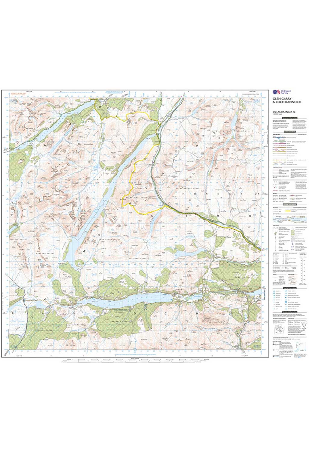 Ordnance Survey Glen Garry & Loch Rannoch - Landranger 42 Map - Image 4