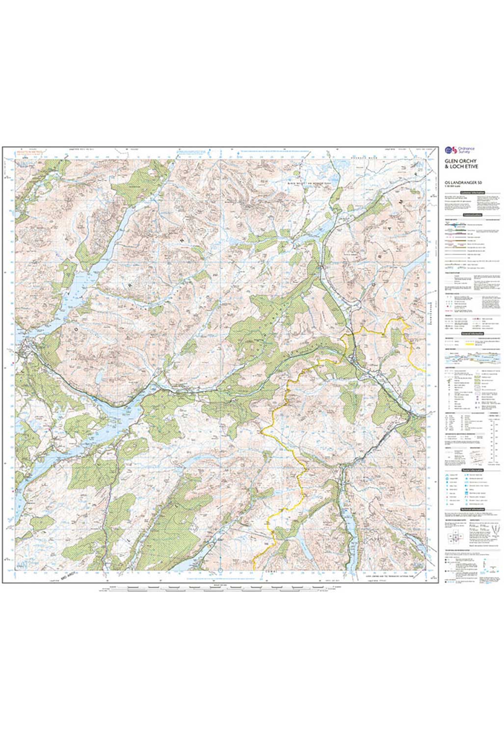 Ordnance Survey Glen Orchy & Loch Etive - Landranger 50 Map - Image 2