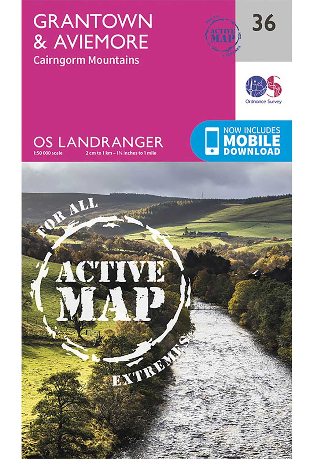 Ordnance Survey Grantown & Aviemore - Landranger Active 36 Map