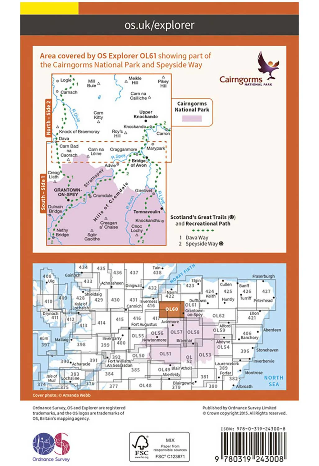 Ordnance Survey Grantown-on-Spey & Hills of Cromdale - OS Explorer OL61 Map - Image 2