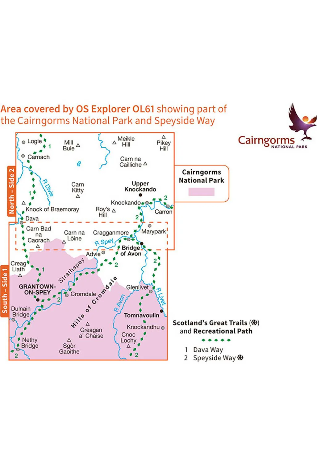 Ordnance Survey Grantown-on-Spey & Hills of Cromdale - OS Explorer OL61 Map - Image 3