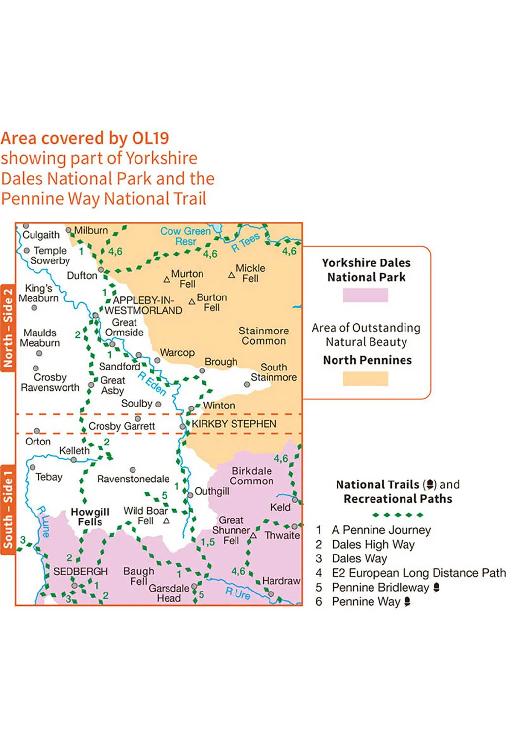 Ordnance Survey Howgill Fells & Upper Eden Valley - OS Explorer OL19 Map - Image 4