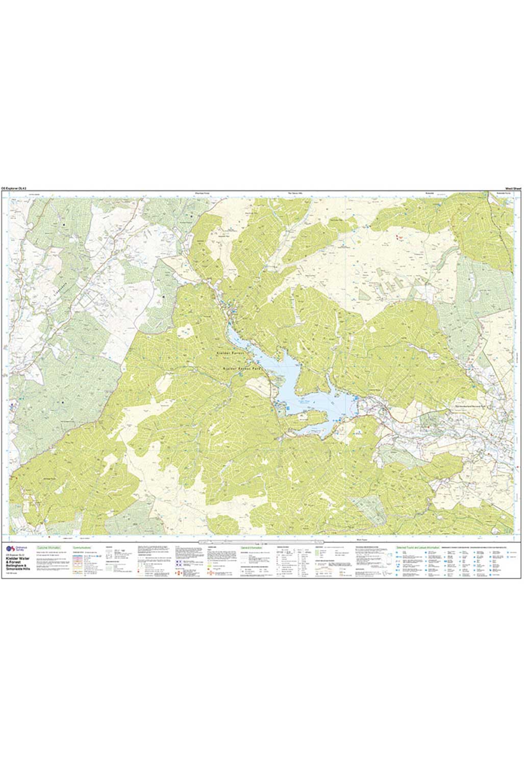 Ordnance Survey Kielder Water & Forest - OS Explorer OL42 Map - Image 5