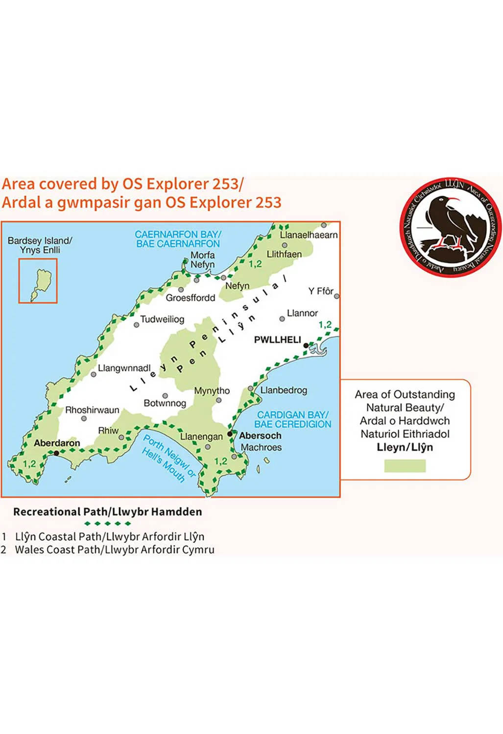 Ordnance Survey Lleyn Peninsula West - OS Explorer 253 Map - Image 3