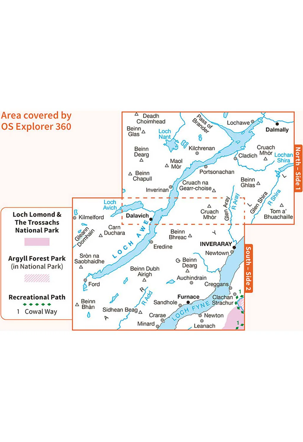 Ordnance Survey Loch Awe & Inveraray - OS Explorer 360 Map - Image 3