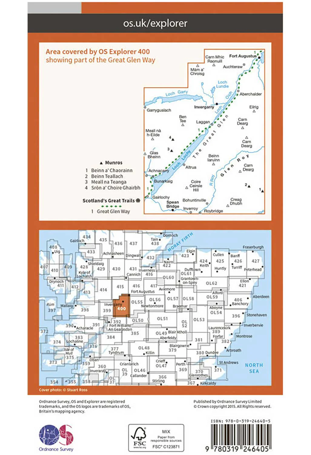 Ordnance Survey Loch Lochy & Glen Roy - OS Explorer 400 Map - Image 2