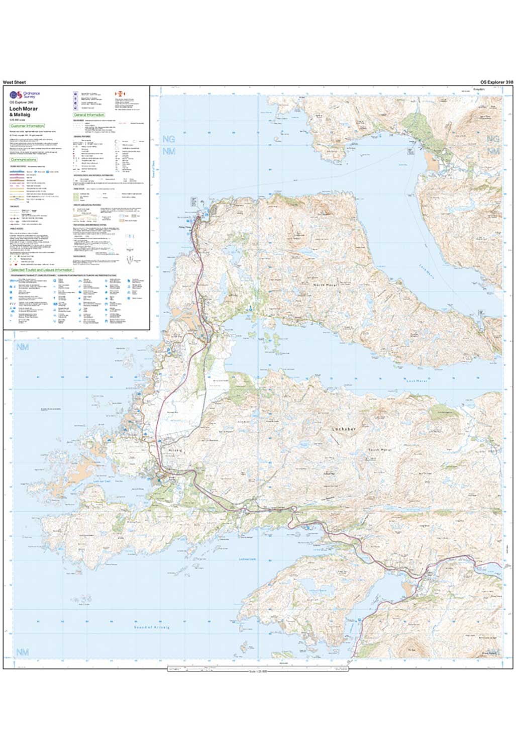Ordnance Survey Loch Morar & Mallaig - OS Explorer Active 398 Map - Image 3