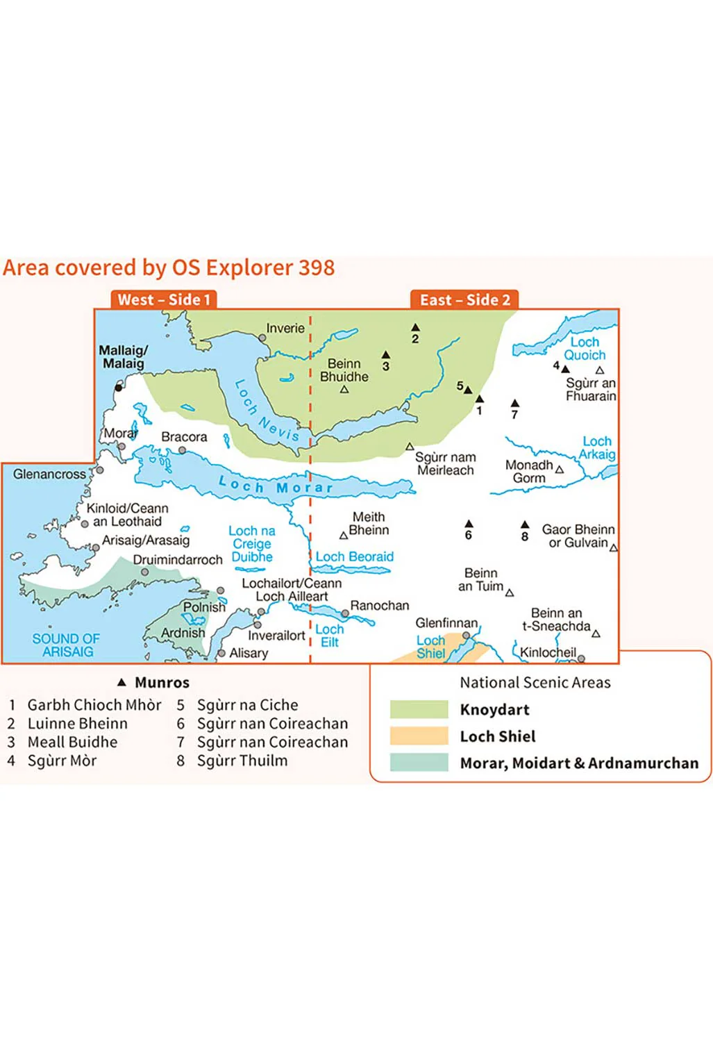 Ordnance Survey Loch Morar & Mallaig - OS Explorer Active 398 Map - Image 4