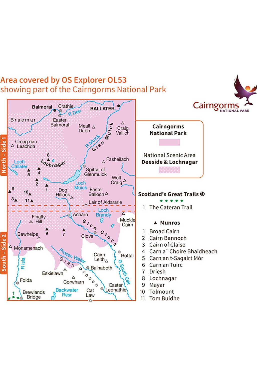 Ordnance Survey Lochnagar, Glen Muick & Glen Clova - OS Explorer OL53 Map - Image 3
