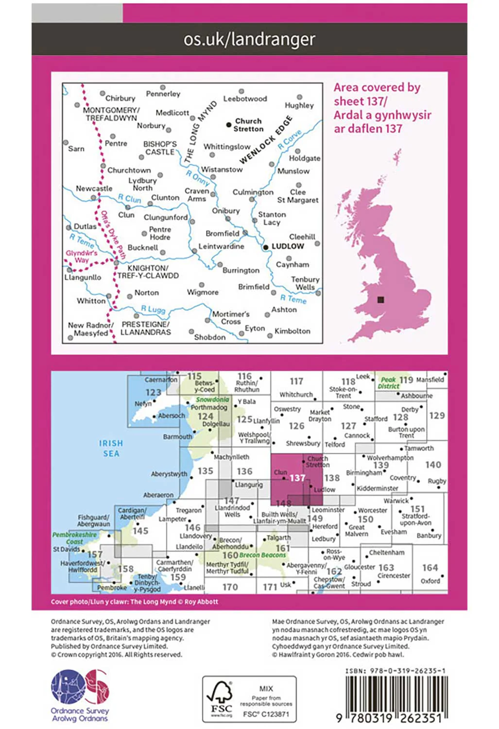 Ordnance Survey Ludlow, Church Stretton & Wenlock Edge - Landranger 137 Map - Image 3