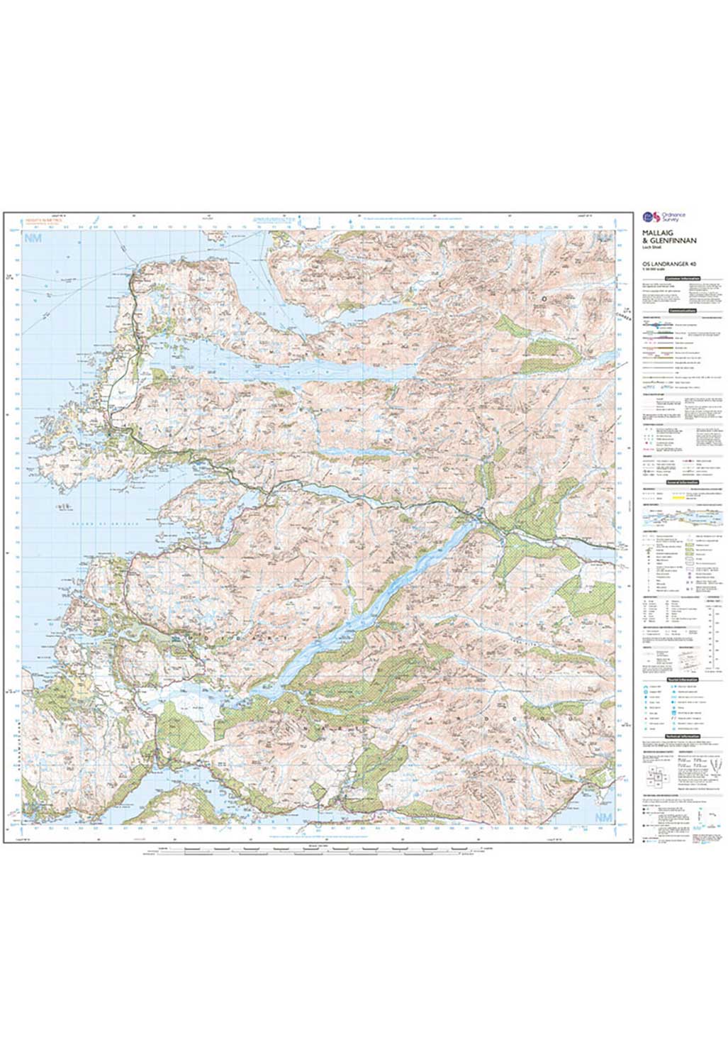 Ordnance Survey Mallaig, Glenfinnan & Loch Shiel - Landranger 40 Map - Image 4