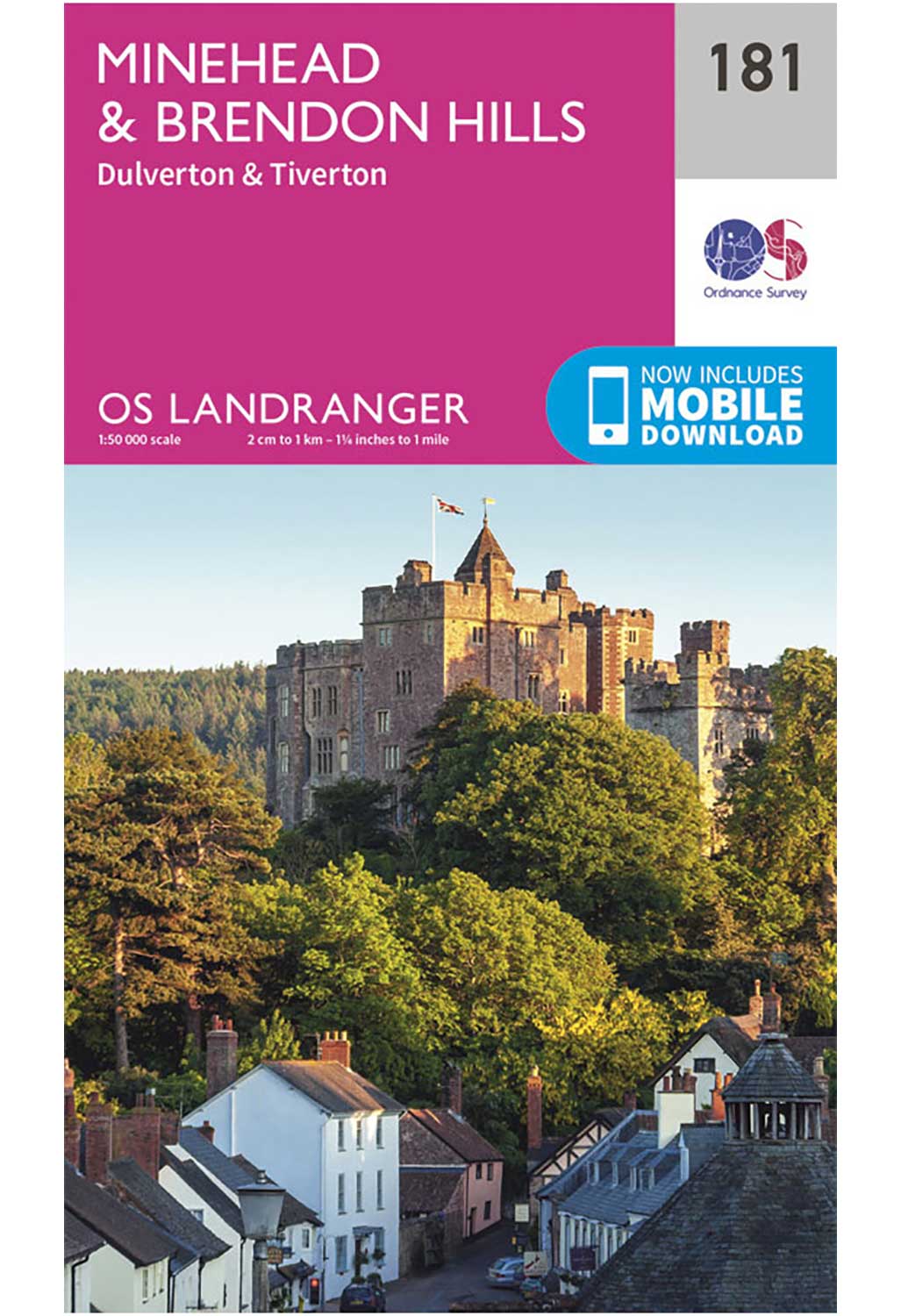 Ordnance Survey Minehead, Brendon Hills, Dulverton & Tiverton - Landranger 181 Map
