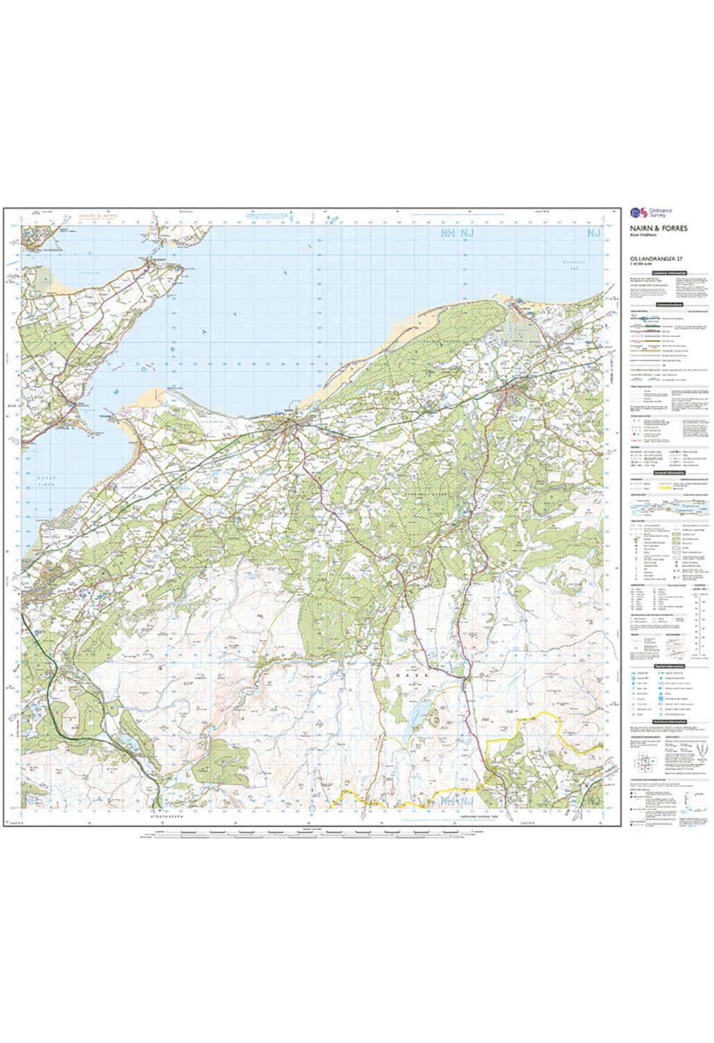 Ordnance Survey Nairn & Forres, River Findhorn - Landranger 27 Map - Image 3