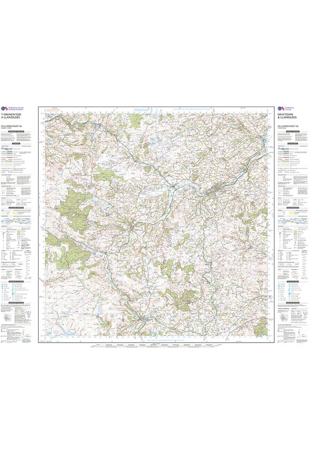Ordnance Survey Newtown & Llanidloes - Landranger 136 Map - Image 4