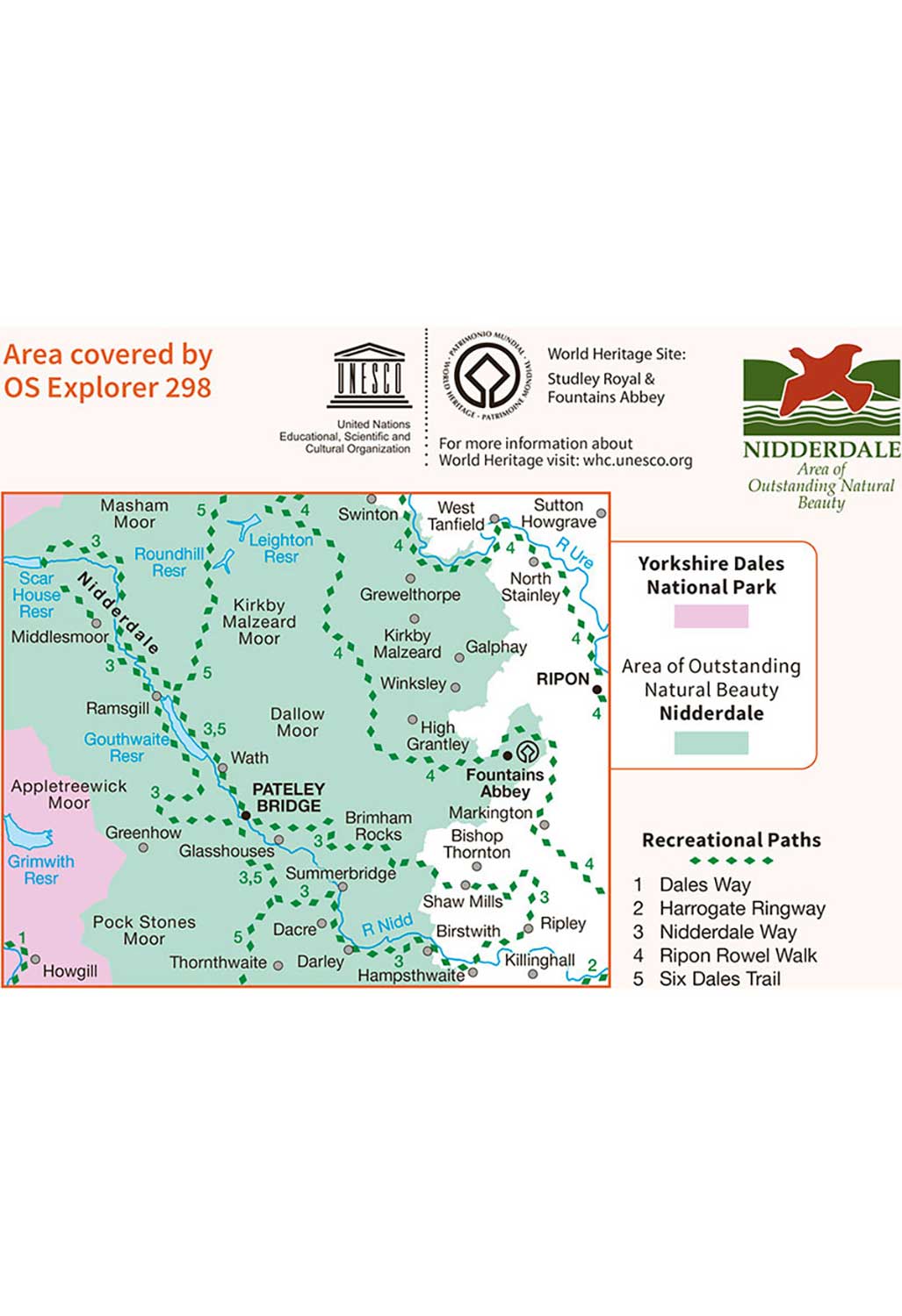 Ordnance Survey Nidderdale - OS Explorer 298 Map - Image 3
