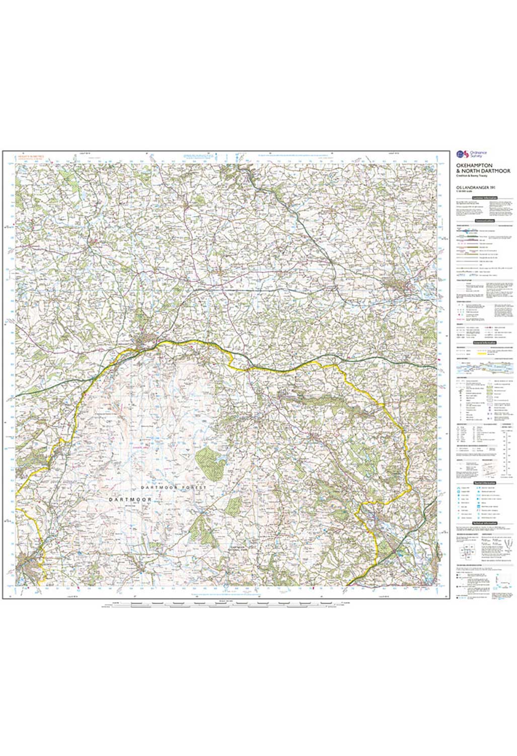 Ordnance Survey Okehampton & North Dartmoor - Landranger 191 Map - Image 3