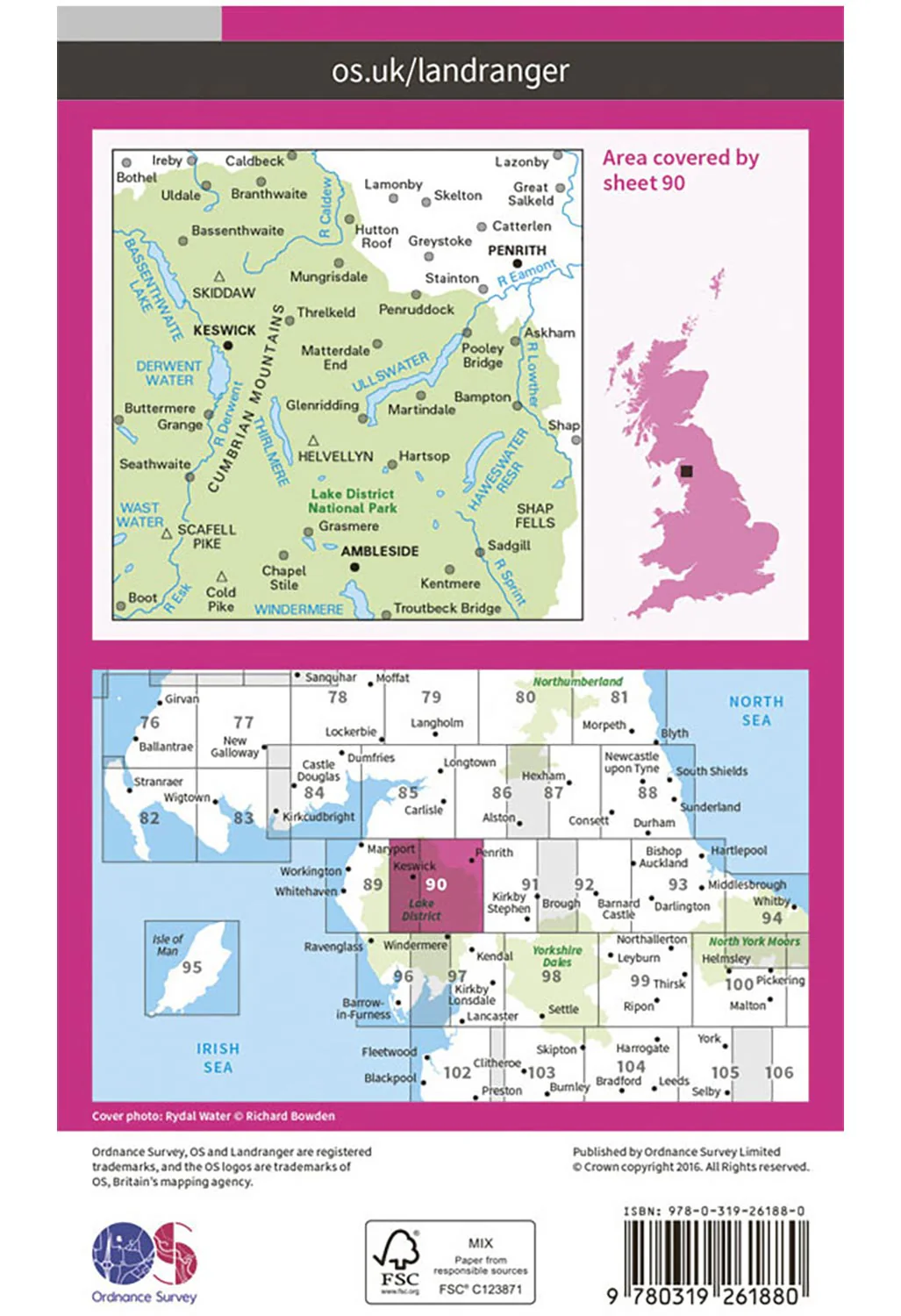 Ordnance Survey Penrith, Keswick & Ambleside - Landranger 90 Map - Image 2