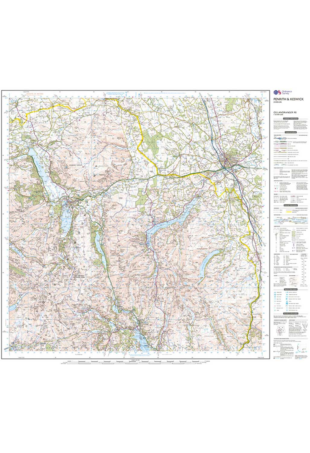 Ordnance Survey Penrith, Keswick & Ambleside - Landranger 90 Map - Image 3