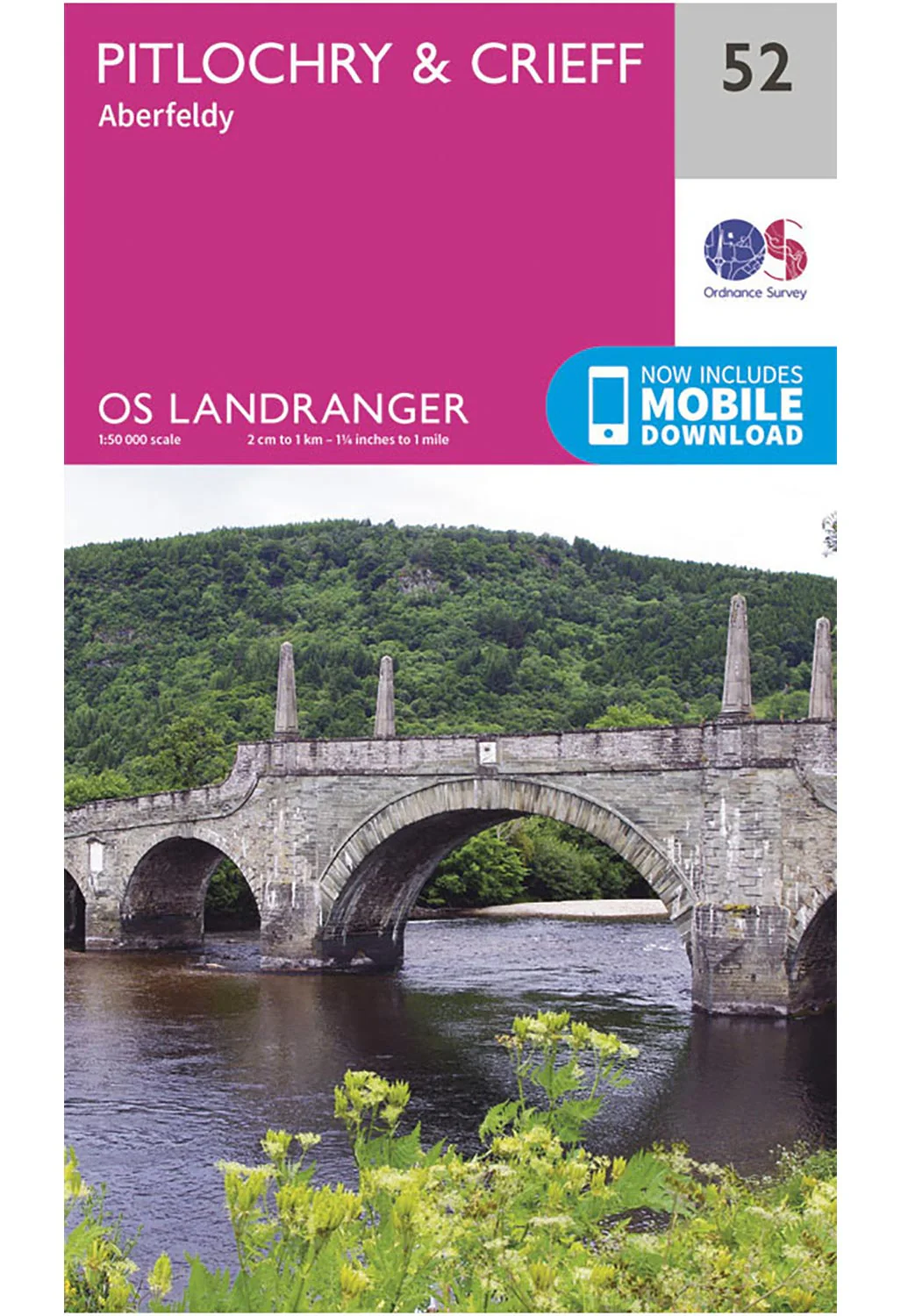 Ordnance Survey Pitlochry & Crieff - Landranger 52 Map