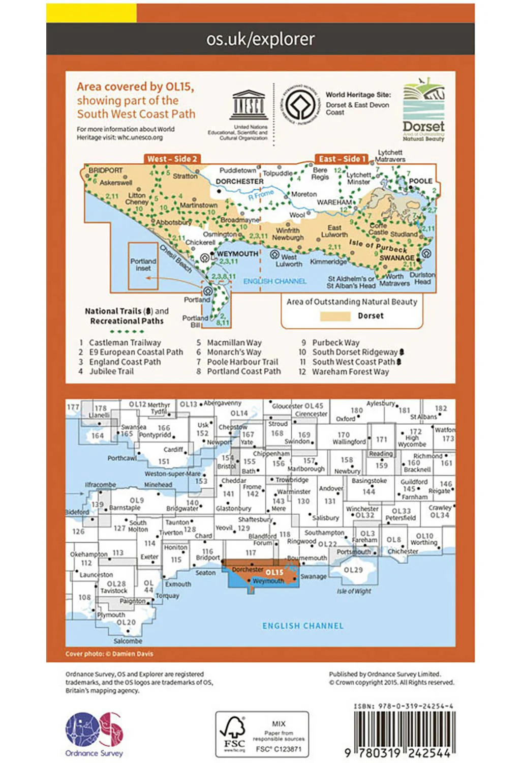 Ordnance Survey Purbeck & South Dorset - OS Explorer OL15 Map - Image 4