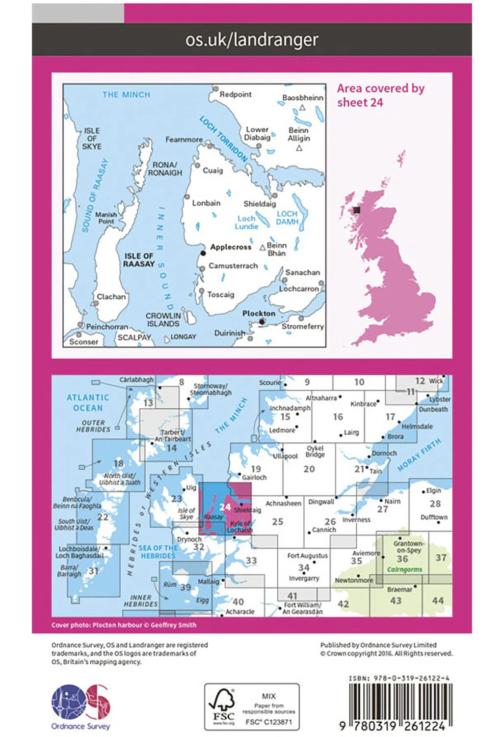Ordnance Survey Raasay, Applecross, Loch Torridon & Plockton - Landranger 24 Map - Image 3