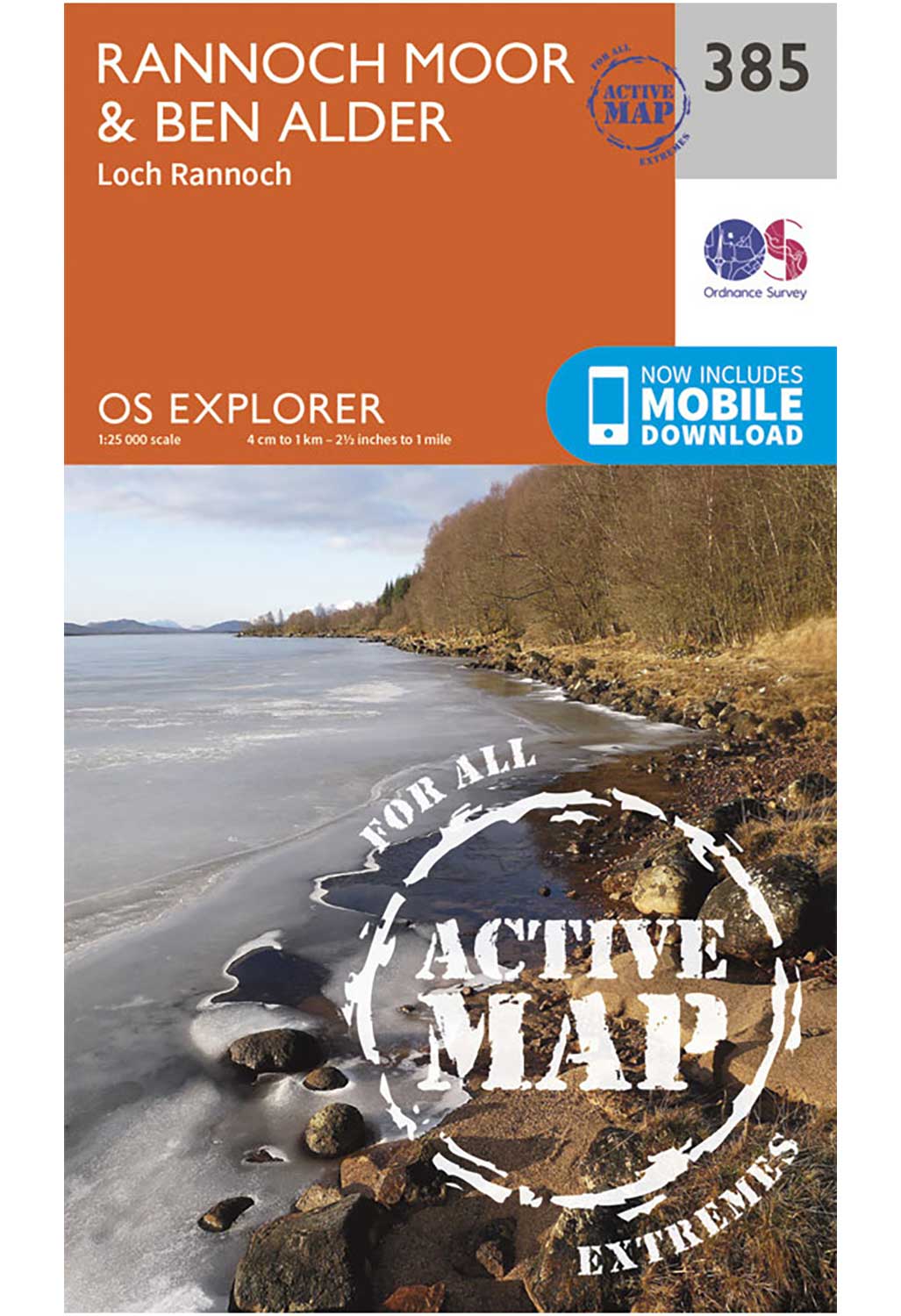 Ordnance Survey Rannoch Moor & Ben Alder - OS Explorer Active 385 Map