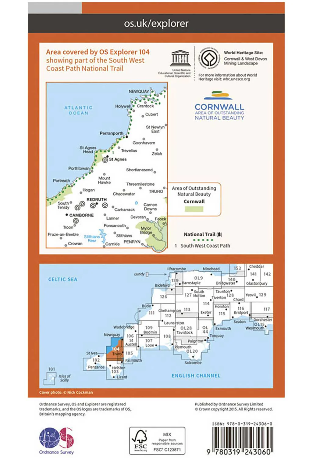 Ordnance Survey Redruth & St Agnes - OS Explorer 104 Map - Image 2
