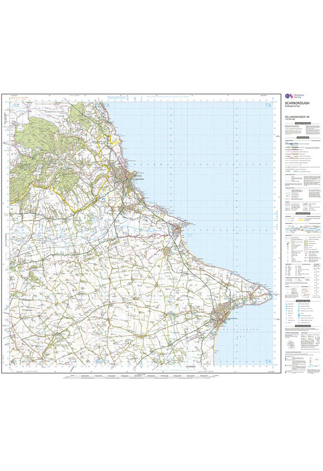 Ordnance Survey Scarborough, Bridlington & Filey - Landranger 101 Map - Image 3