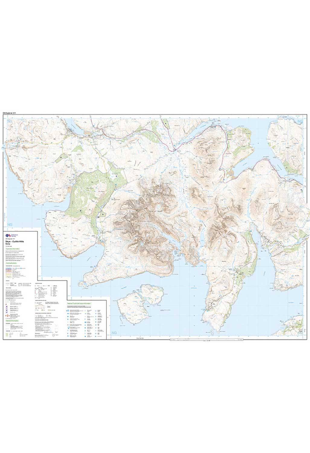 Ordnance Survey Skye - Cuillin Hills - OS Explorer 411 Map - Image 4