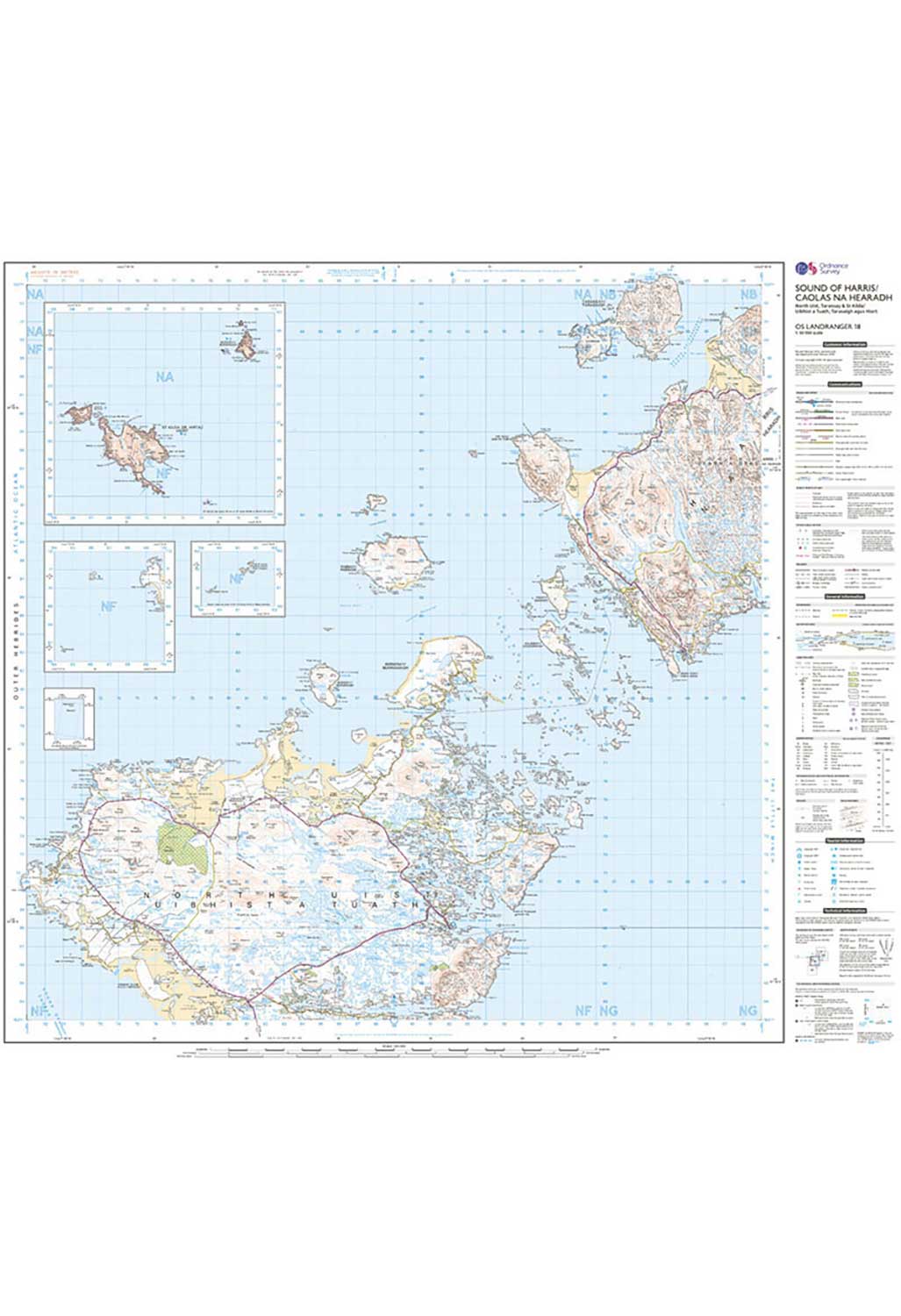 Ordnance Survey Sound of Harris, North Uist, Taransay & St Kilda - Landranger 18 Map - Image 3