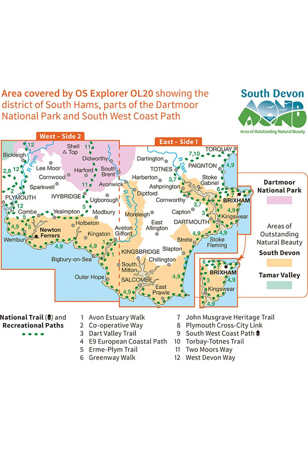Ordnance Survey South Devon, Brixham to Newton Ferrers - OS Explorer OL20 Map - Image 3