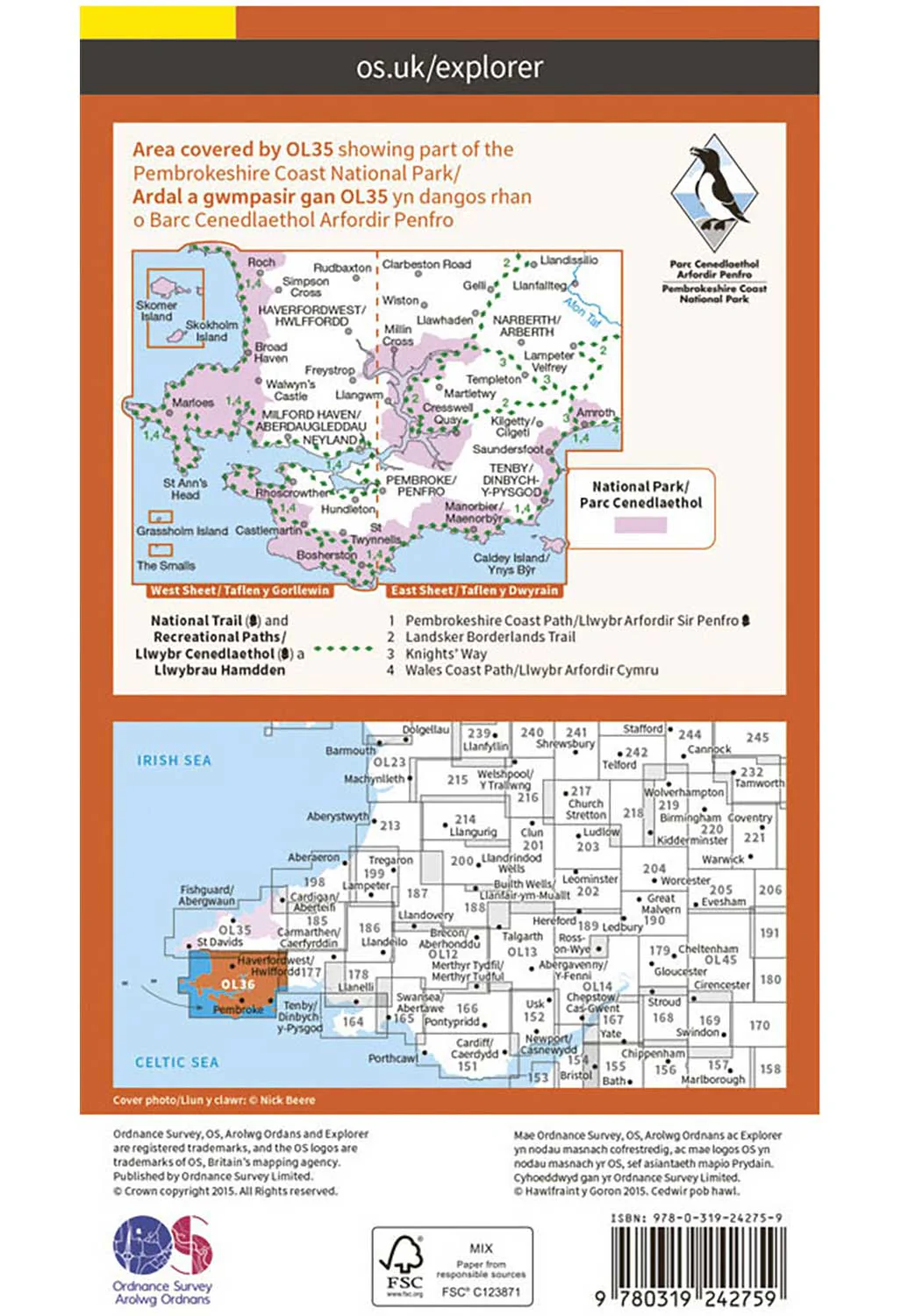 Ordnance Survey South Pembrokeshire - OS Explorer OL36 Map - Image 2