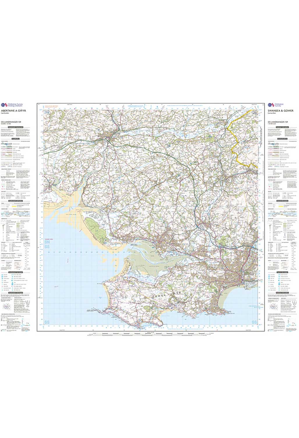 Ordnance Survey Swansea & Gower, Carmarthen - Landranger 159 Map - Image 4