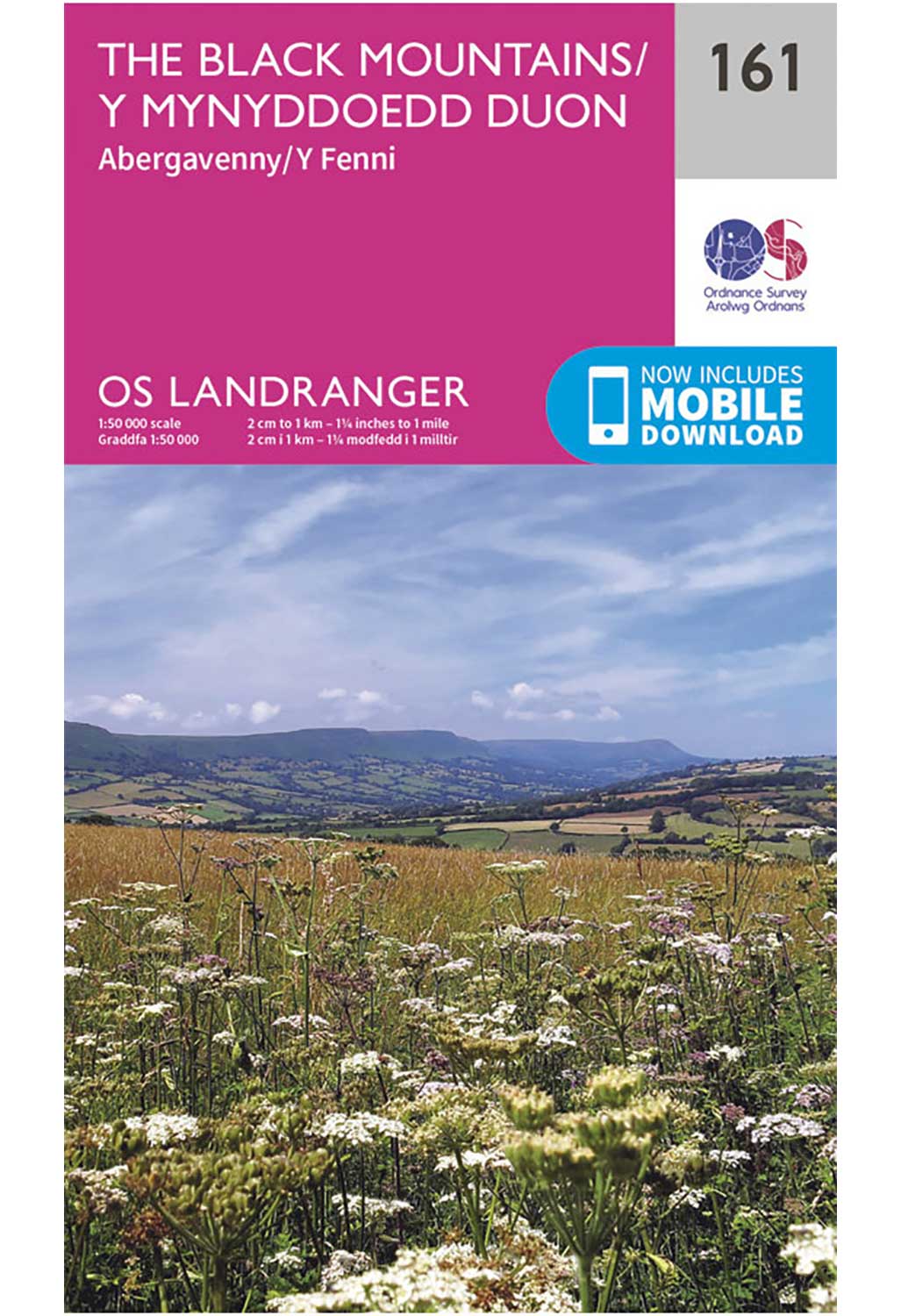 Ordnance Survey The Black Mountains/Y Mynyddoedd Duon - Landranger 161 Map
