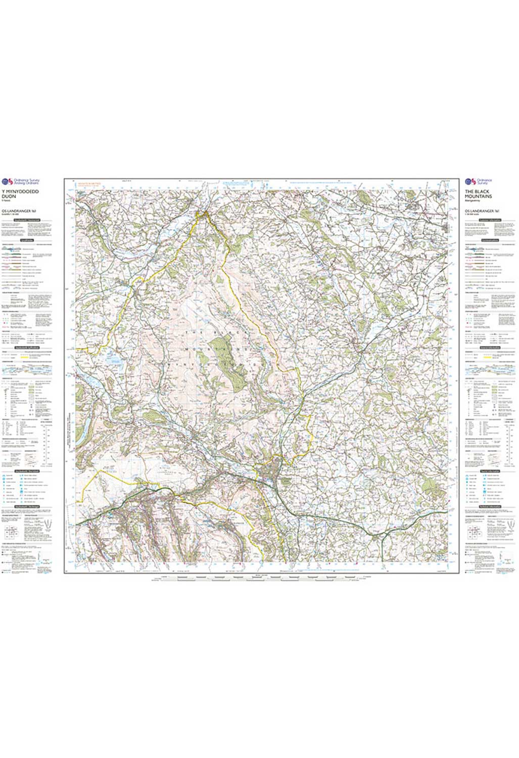 Ordnance Survey The Black Mountains/Y Mynyddoedd Duon - Landranger 161 Map - Image 3