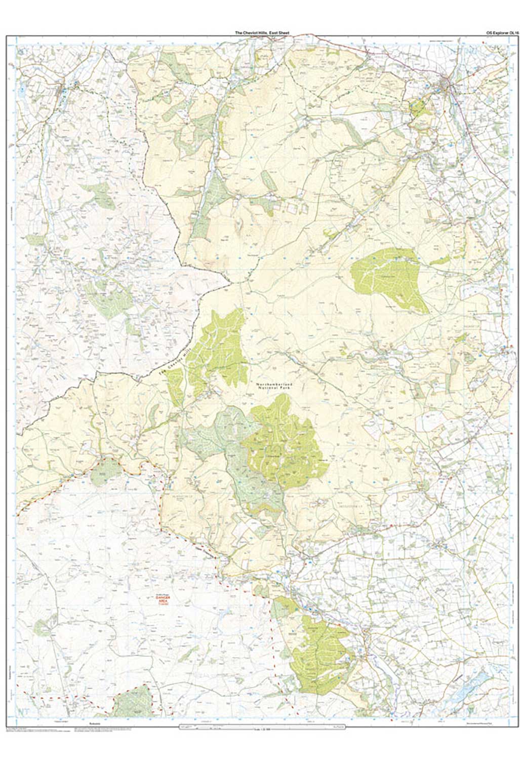 Ordnance Survey The Cheviot Hills - OS Explorer OL16 Map - Image 3