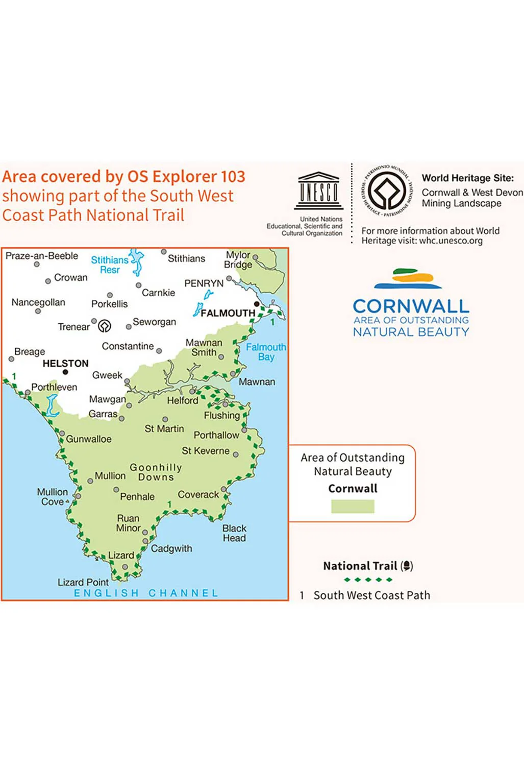 Ordnance Survey The Lizard, Falmouth & Helston - OS Explorer 103 Map - Image 3