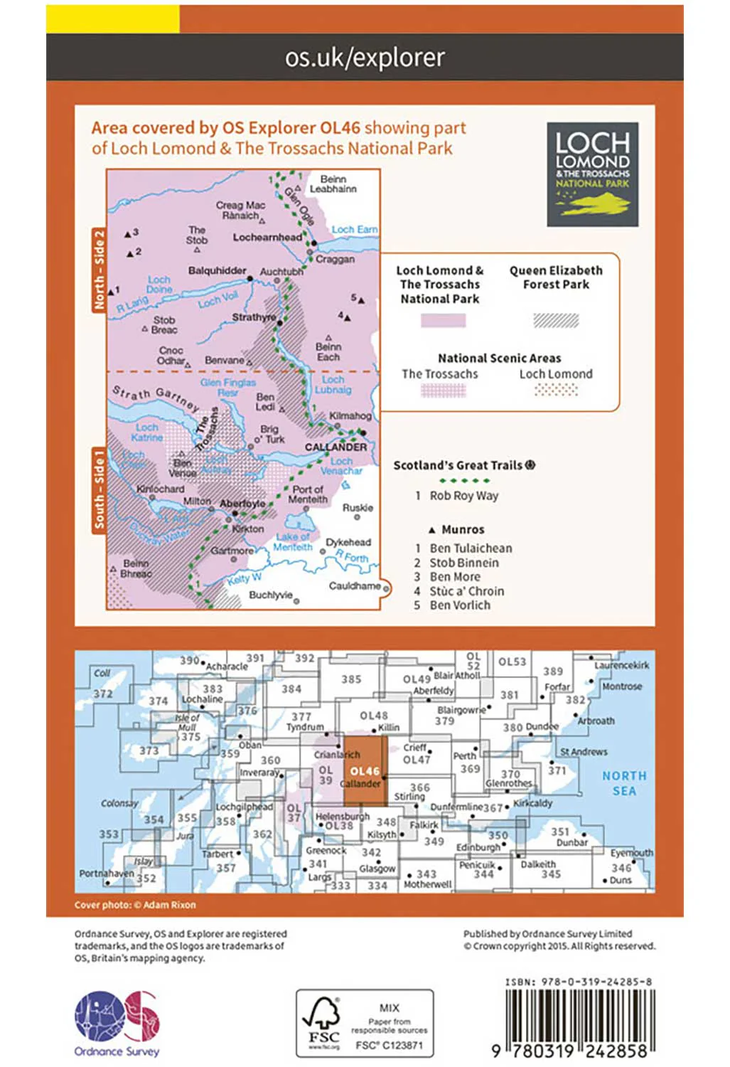 Ordnance Survey The Trossachs - OS Explorer OL46 Map - Image 2