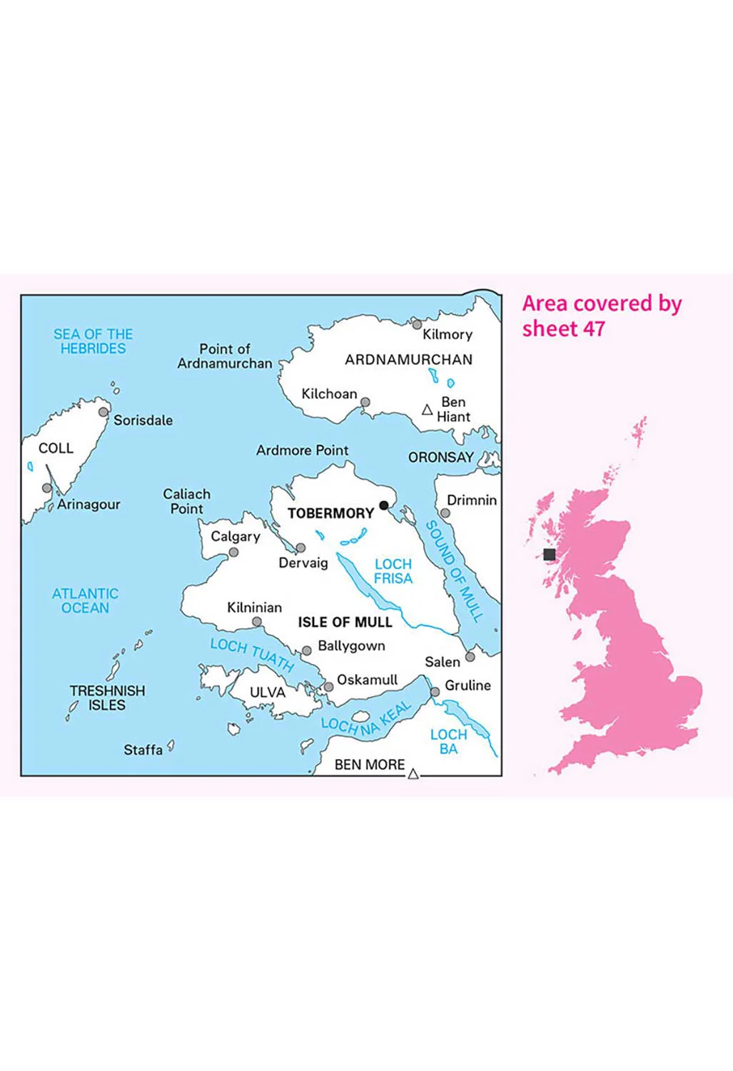 Ordnance Survey Tobermory & North Mull - Landranger 47 Map - Image 3