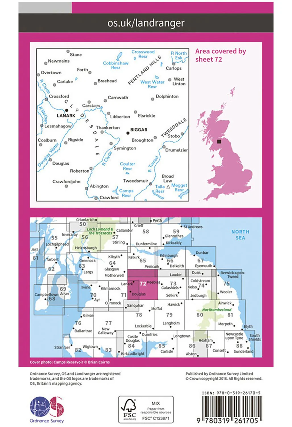 Ordnance Survey Upper Clyde Valley, Biggar & Lanark - Landranger 72 Map - Image 3