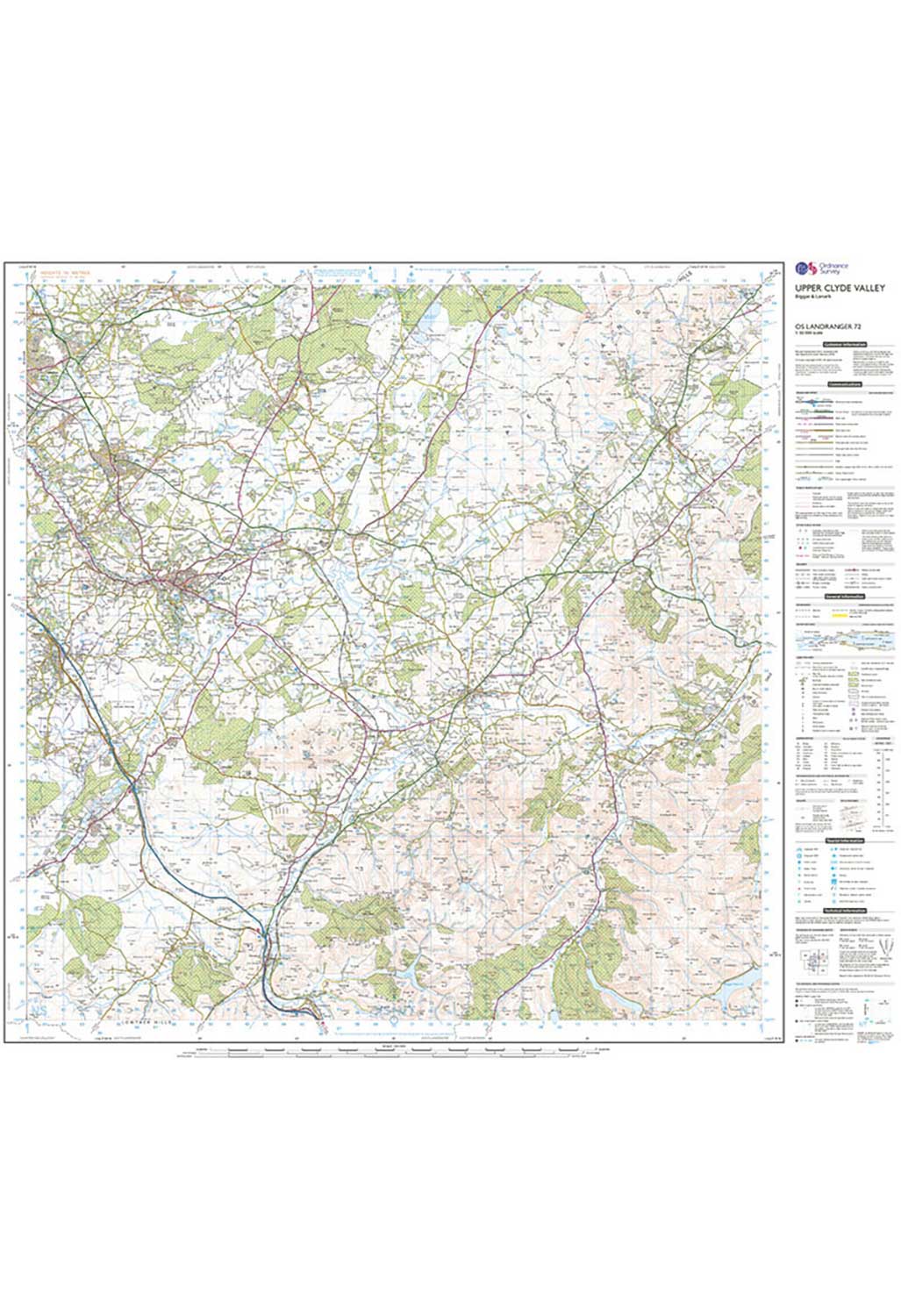 Ordnance Survey Upper Clyde Valley, Biggar & Lanark - Landranger 72 Map - Image 4