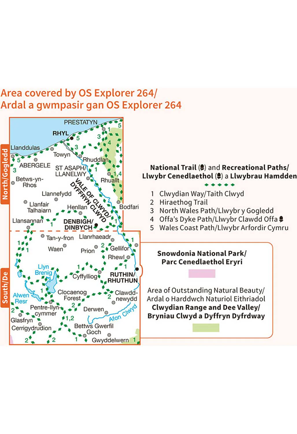 Ordnance Survey Vale of Clwyd - OS Explorer 264 Map - Image 3
