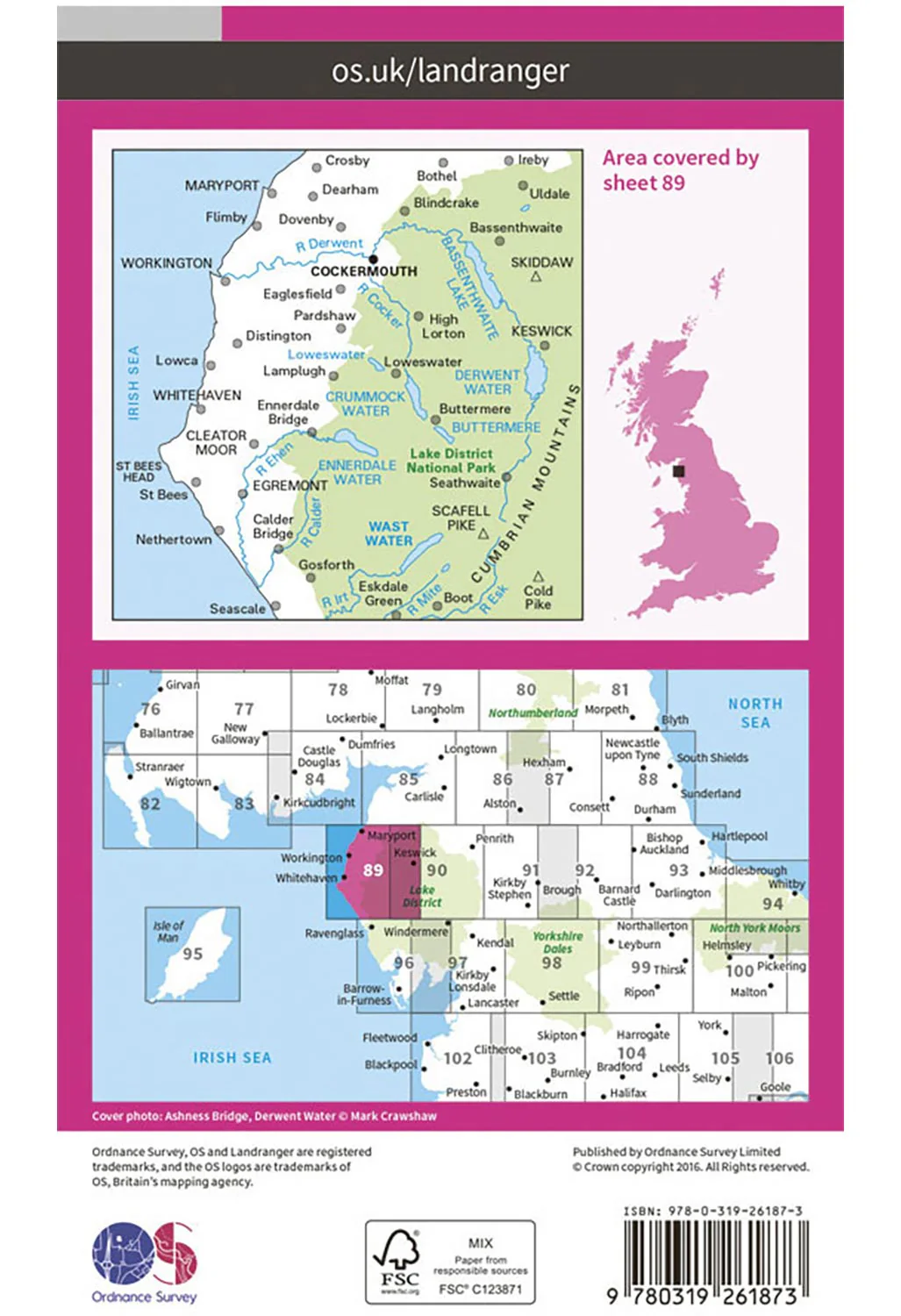 Ordnance Survey West Cumbria, Cockermouth & Wast Water - Landranger 89 Map - Image 2