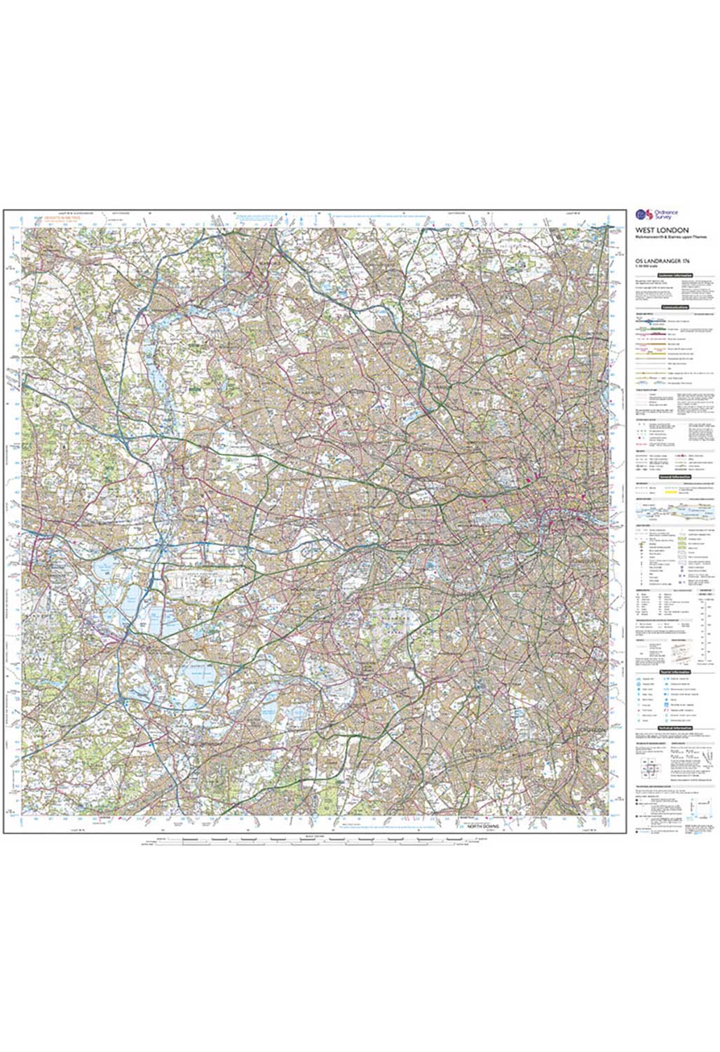 Ordnance Survey West London, Rickmansworth & Staines - Landranger 176 Map - Image 3