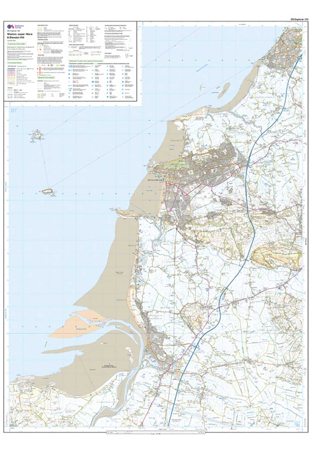 Ordnance Survey Weston-super-Mare & Bleadon Hill - OS Explorer 153 Map - Image 4